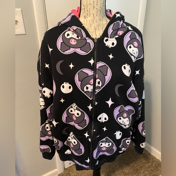 Kuromi& my melody girls reversible jacket size xlarge - Picture 1 of 13